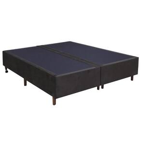 Base Para Cama Box Casal Queen Size Bipartido 158cm Suede Liso Tower Nw Marrom - Gazin