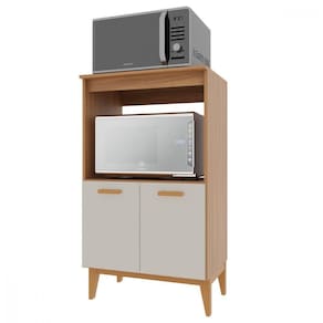 Balcão Multiuso Faro 2 Portas Freijo Com Off White Indekes