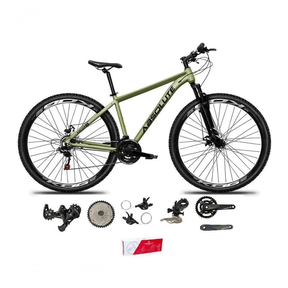 Bicicleta Aro 29 Absolute Nero 5 Alumínio 2x9 18v K7 Freios Hidráulicos Garfo Com Trava - Oliva Tam.19