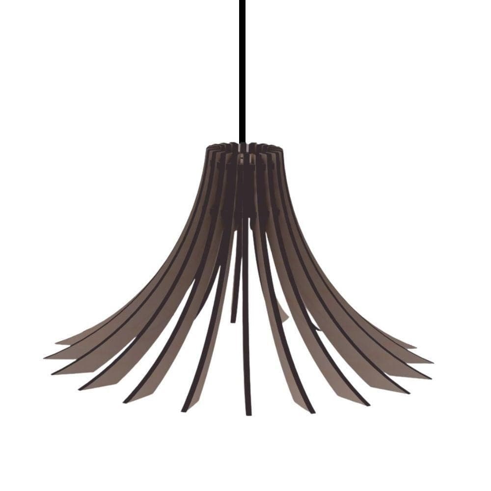 Luminária Teto Tipo Pendente Dalia Mdf - Completa Cor: Marrom