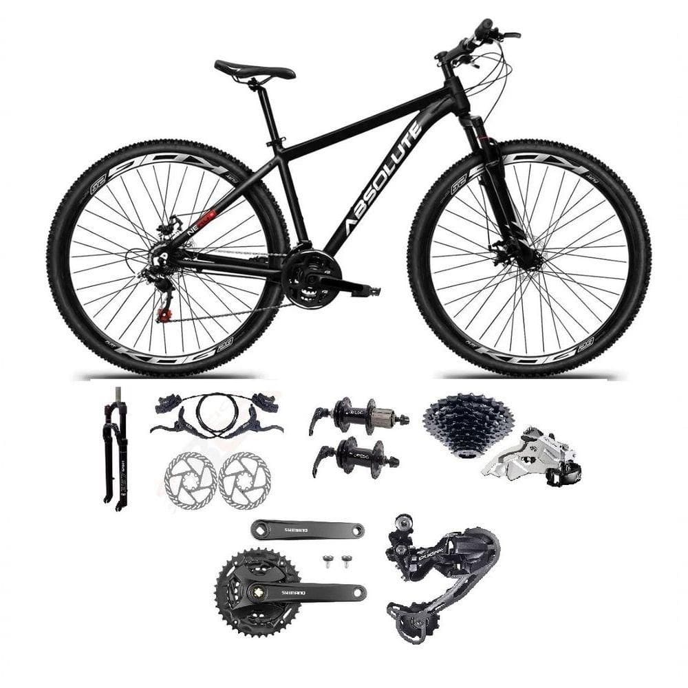 Bicicleta Aro 29 Absolute Nero 5 Câmbios Shimano Deore E Altus 27v Freio Hidraulico Garfo C/trava -preto Tam.17