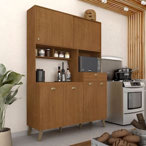 Armário Kit De Cozinha Tiana Retro 6 Portas 1 Gaveta Freijó - M.a