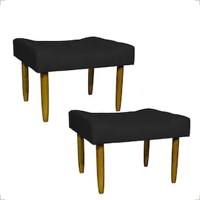 Kit 2 Puff Decorativo Confortável Retangular Para Sala Recepção Quarto Requinte Suede Cores Pé Palito