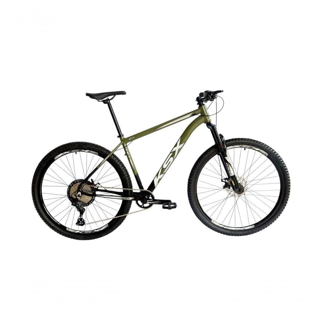 Bicicleta Aro 29 Ksx Sd7 12v Garfo Com Trava K7 11/50 Freios Hidráulicos Kit 1x12 - Preto/verde Militar Tam. 15