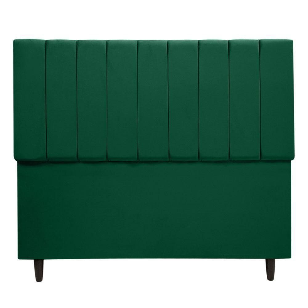 Cabeceira Cama Box Maju 1,40 Casal Veludo Linha Premium Verde