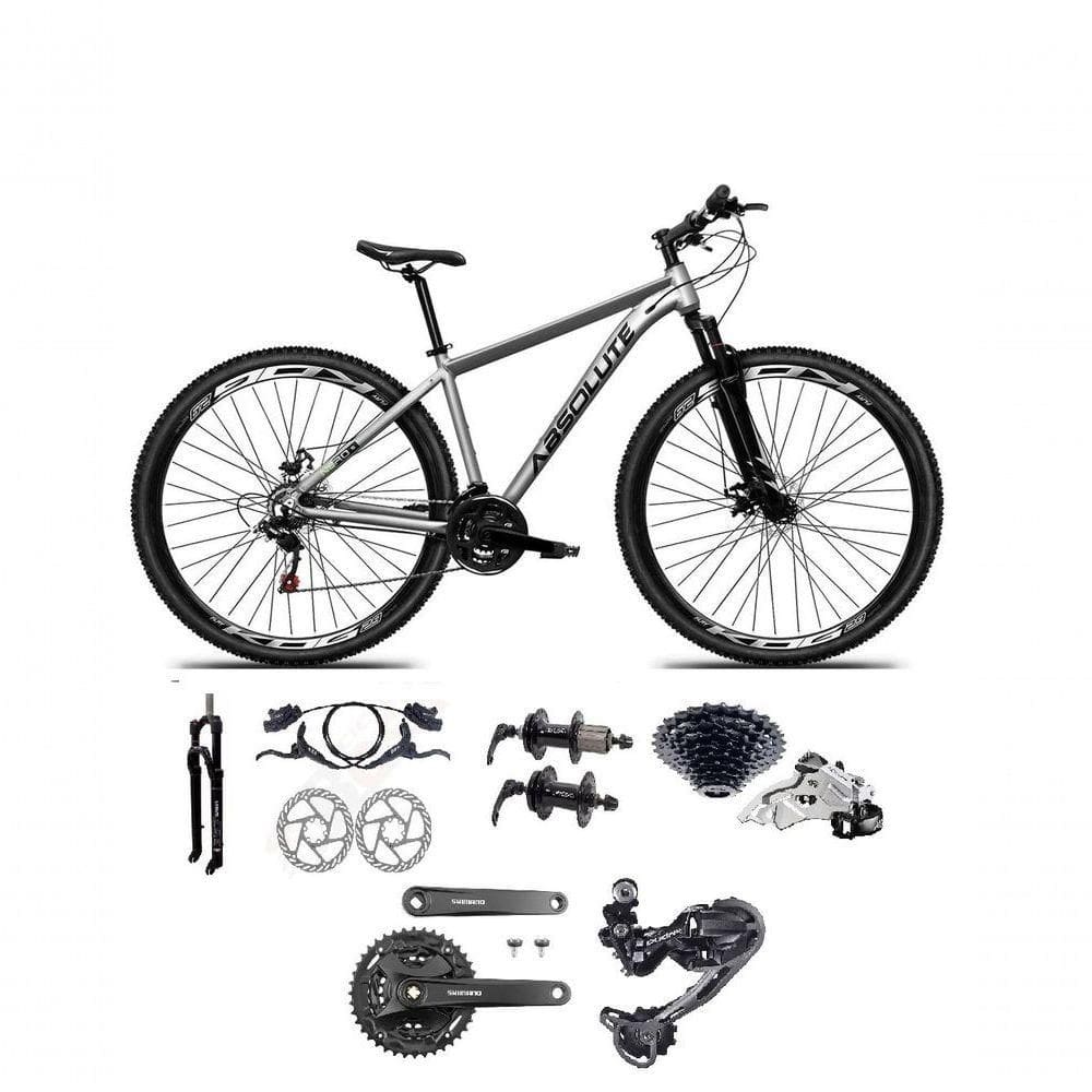 Bicicleta Aro 29 Absolute Nero 5 Câmbios Shimano Deore E Altus 27v Freio Hidraulico Garfo C/trava -cinza Tam.21