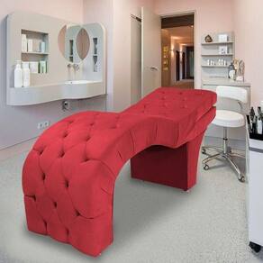 Maca Estética Estofada Reclinável Ergonômica Suede Vanessa Vermelho