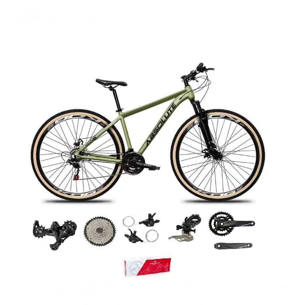 Bicicleta Aro 29 Absolute Nero 5 Alumínio 2x9 18v K7 Freios Hidráulicos Garfo Com Trava Pneu C/faixa - Oliva Tam.15