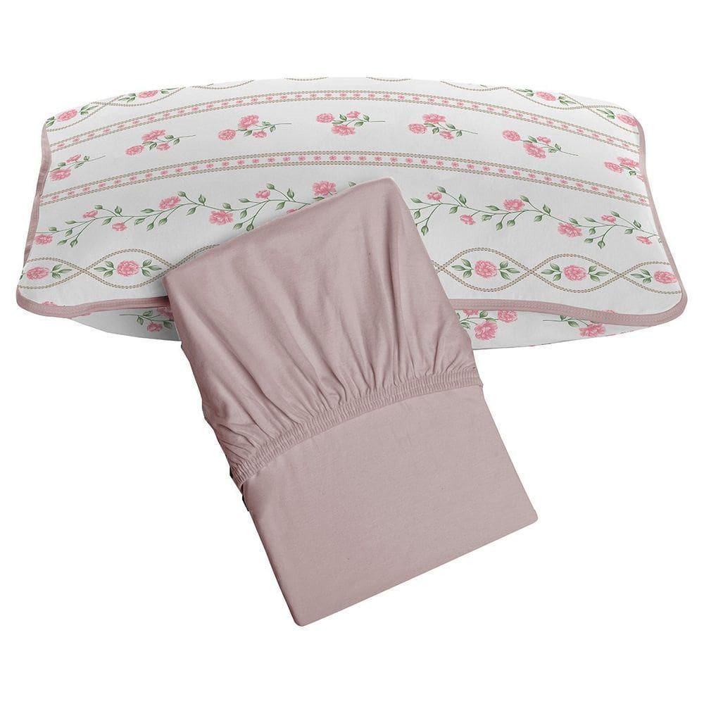 Jogo De Cama Tecebem Solteiro Malha 100% Algodão Grazi 2 Peças Premium Rosinha