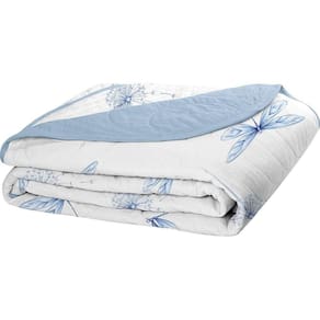 Cobre Leito Tecebem Casal Malha 100% Algodão Estampado Em Matelassê Karen 210x240m Azul