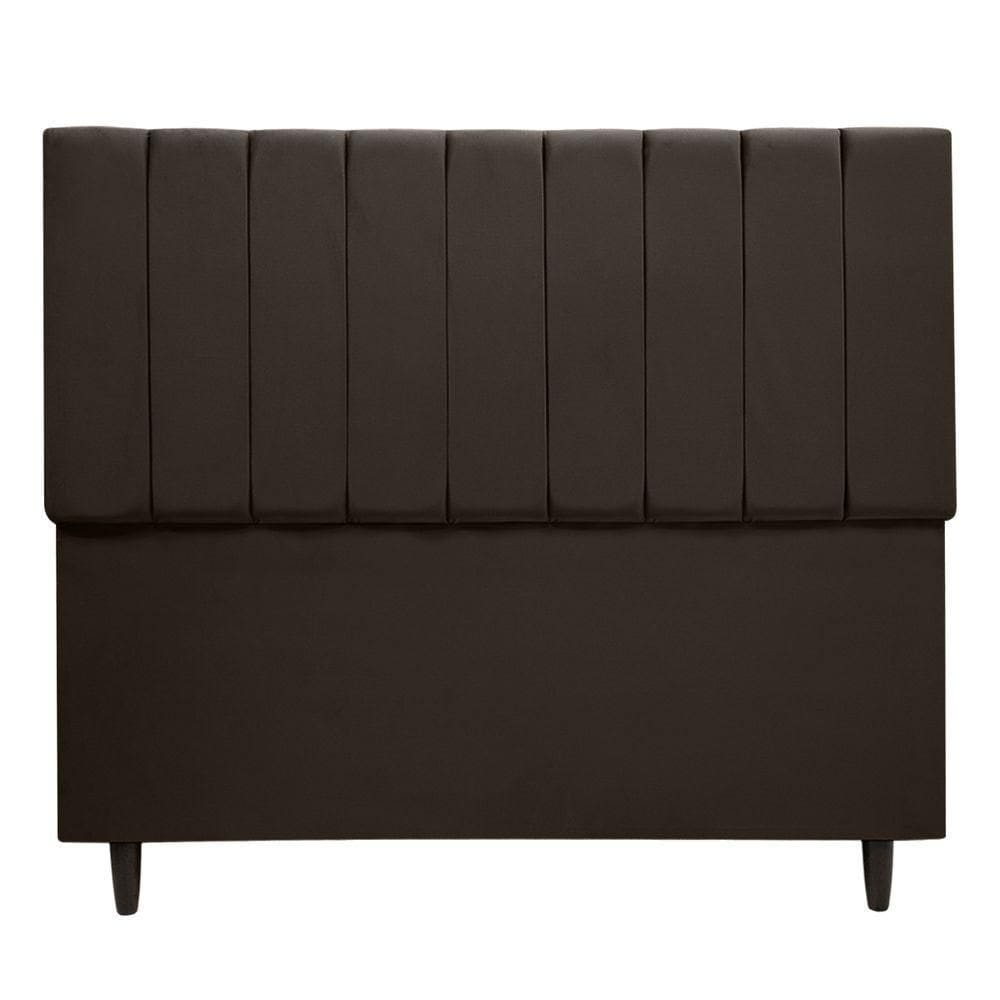 Cabeceira Cama Box Maju 1,40 Casal Veludo Linha Premium Marrom