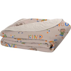 Cobre Leito Tecebem Casal Malha 100% Algodão Estampado Em Matelassê Kevin 210x240m Trigo