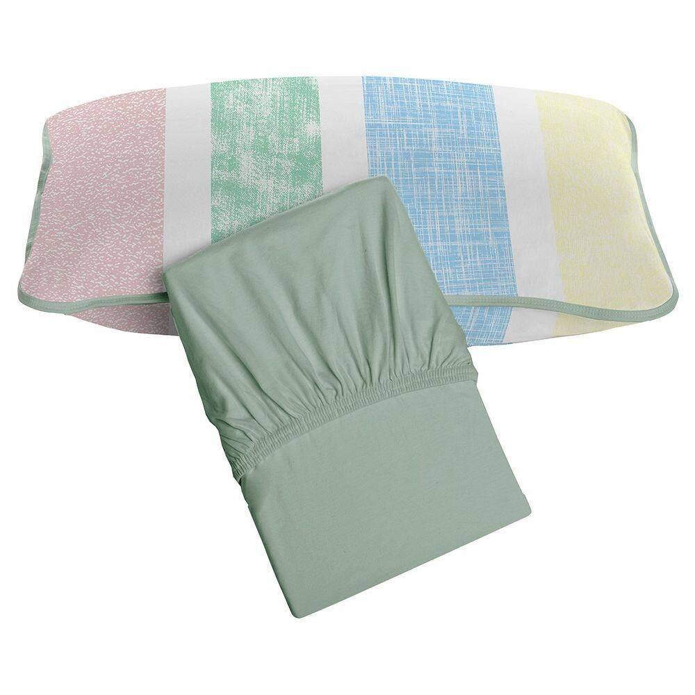 Jogo De Cama Tecebem Solteiro King Malha 100% Algodão Mila 2 Peças Premium Verde