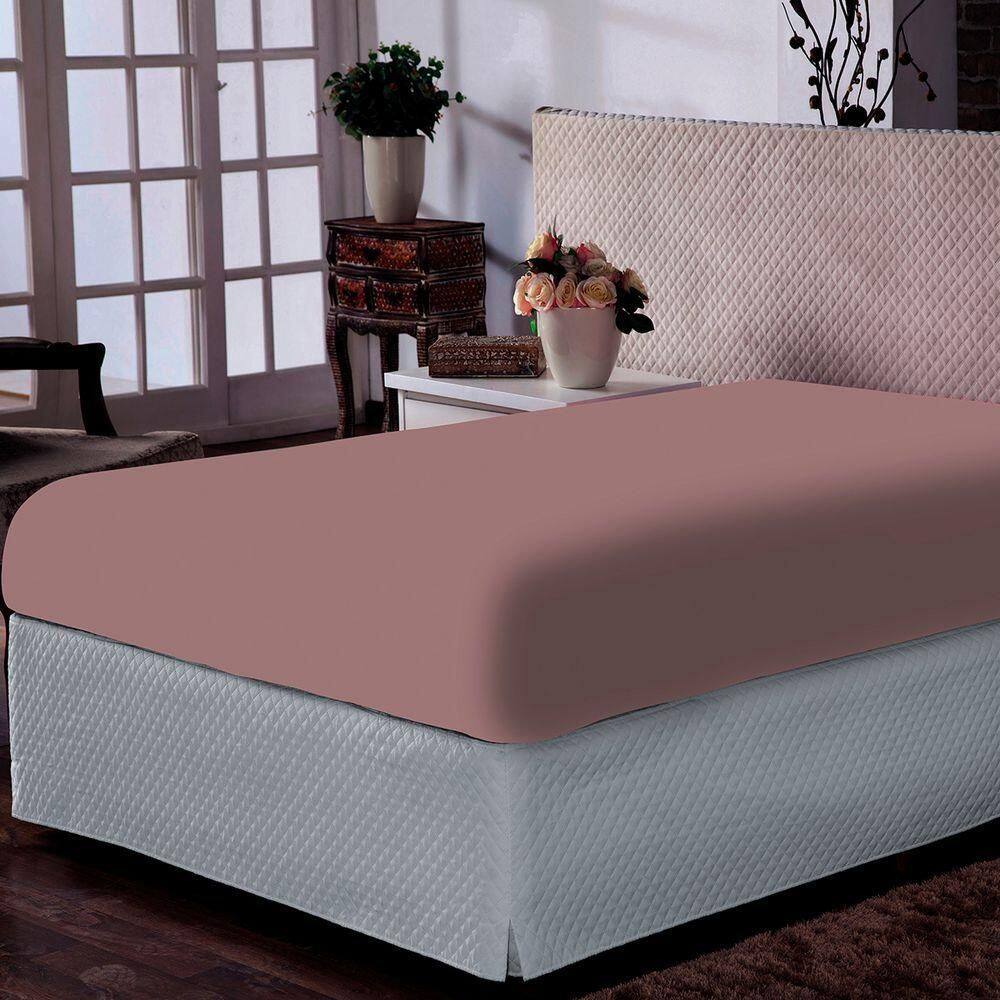 Lençol Portallar Casal Com Elástico Malha 100% Algodão Premiun Classic Rose Brid