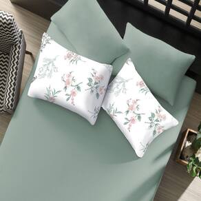 Jogo De Cama Casal Portallar Elegance Percal Misto 63/37 170 Fios 70% Algodão 30% Poliéster Mabi 3 Peças Verde