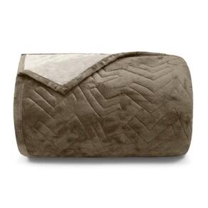 Cobertor Buettner Solteiro Flannel Plush 100% Poliéster Dupla Face 160mx240m Chocolate Escuro / Chocolate Claro