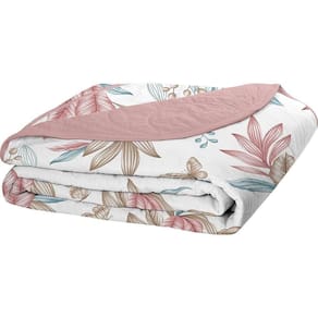 Cobre Leito Tecebem Casal Malha 100% Algodão Estampado Em Matelassê Yara 210x240m Rose