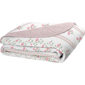 Cobre Leito Tecebem Casal Malha 100% Algodão Estampado Em Matelassê Grazi 210x240m Rosinha