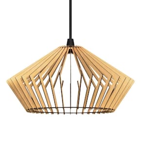 Luminária Teto Tipo Pendente Dejavu Mdf Completa - Luminária Teto Tipo Pendente Dejavu Mdf Completa - Cor:mdf Cru
