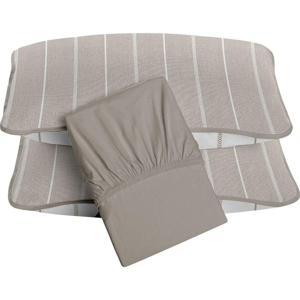 Jogo De Cama Tecebem Queen Malha 100% Algodão Omar 3 Peças Premium Castanho