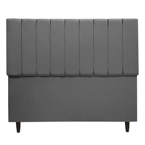 Cabeceira Cama Box Maju 1,40 Casal Veludo Linha Premium Chumbo