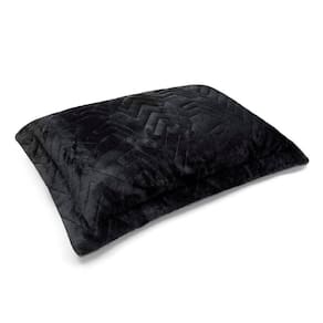 Porta Travesseiro Avulso Buettner Flannel Plush Microfibra 100% Poliéster Dupla Face 50cmx70cm Preto / Metal Escuro