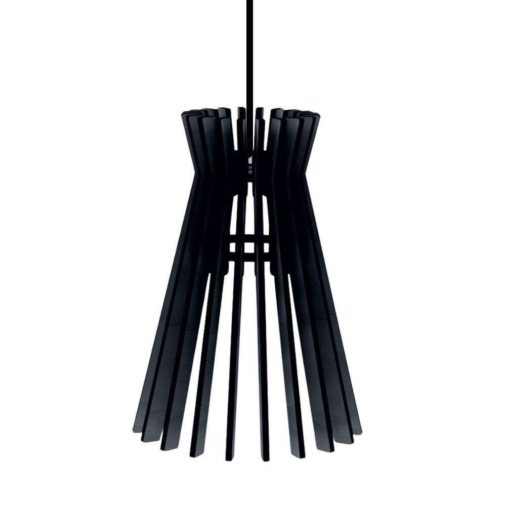 Luminária Teto Tipo Pendente Havana Mdf - Completa Cor: Preta