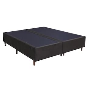 Base Para Cama Box Casal King Size Bipartido 193cm Suede Liso Love Story Hf Marrom- Gazin