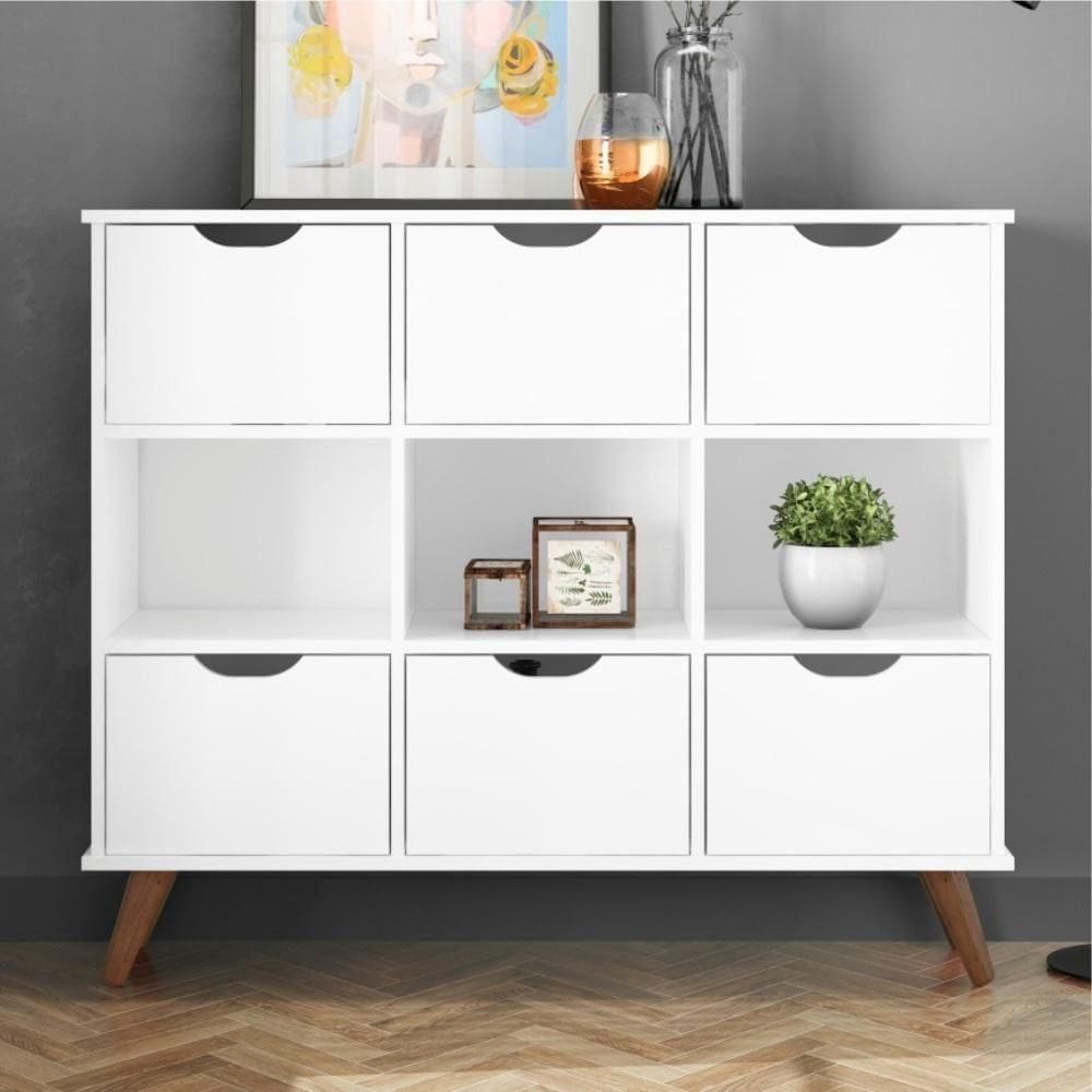 Nicho Organizador Branco Retrô ( + 2 Kits 3 Gavetas Brancas (