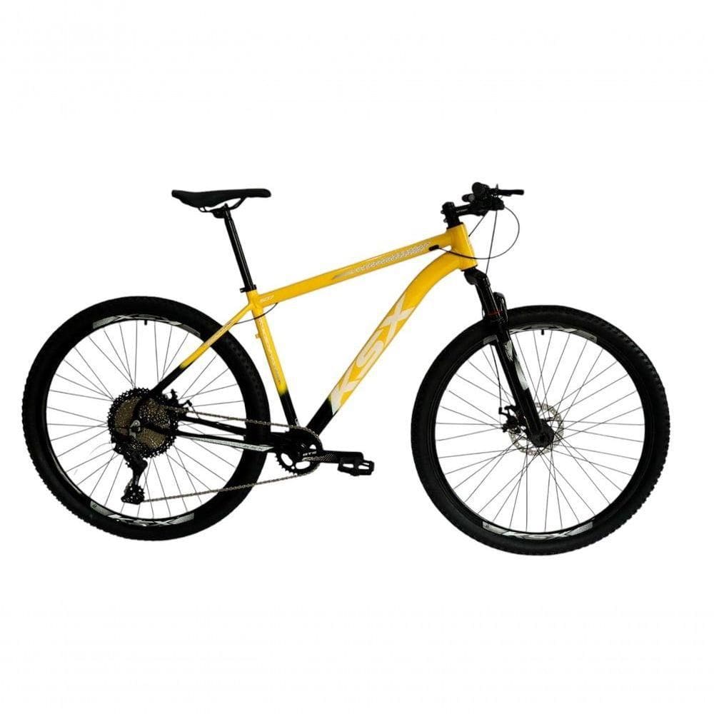 Bicicleta Aro 29 Ksx Sd7 12v Garfo Com Trava K7 11/50 Freios Hidráulicos Kit 1x12 - Preto/amarelo/branco Tam. 15