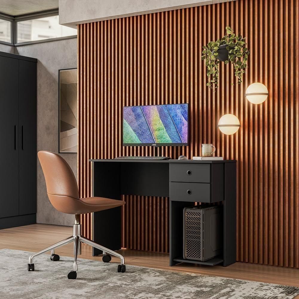 4115 - Mesa Escrivaninha Preto Fosco (