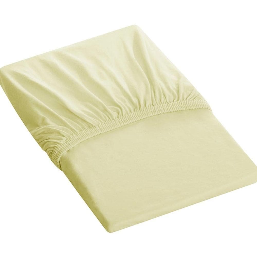 Lençol Tecebem Solteiro King Malha C/ Elástico Liso 100mx203mx40cm Baunilha