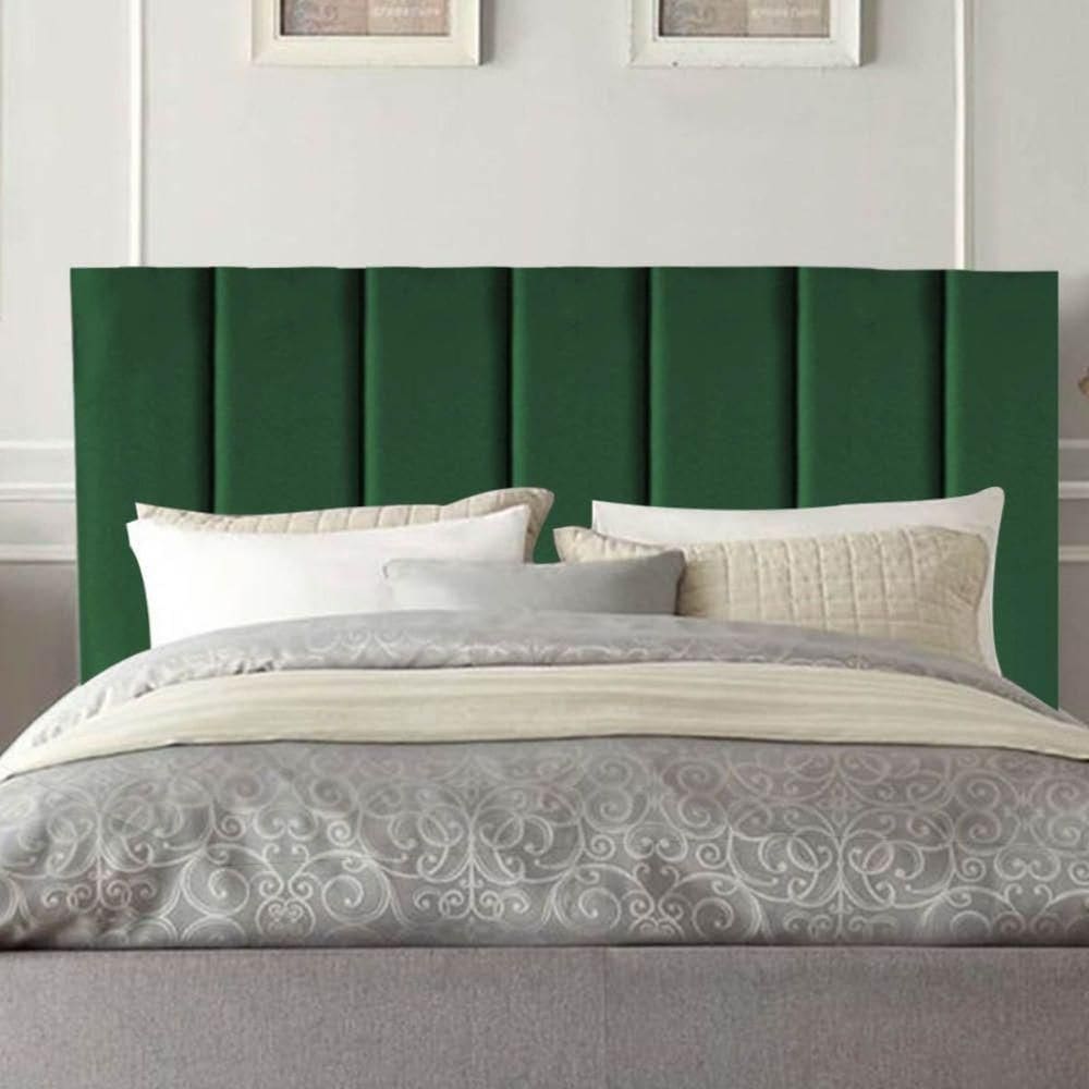 Cabeceira Estofada Cama Casal 140 Cm Luana Suede E Frame Verde