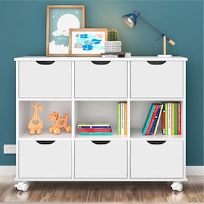 Nicho Organizador Com Rodízios Branco ( + 2 Kits 3 Gavetas Brancas (