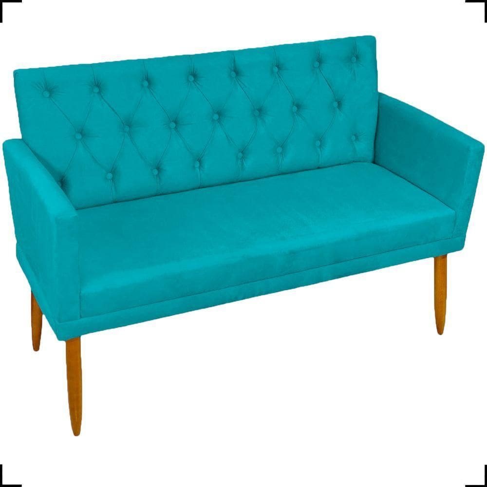 Namoradeira Decorativa Para Sala Recepção Manicure Consultório Escritório Nina Capitonê Suede