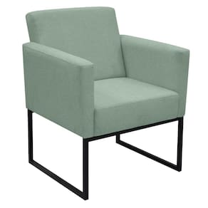 Poltrona Jade Conforto Aconchego Tecido Boucle Base Metálica Verde