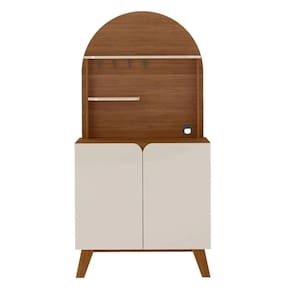 Buffet Cantinho Do Café 2 Portas Viena Cedro E Off White 80cm