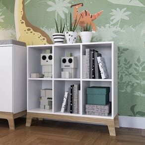 Estante Infantil 6 Nichos Linha Favo De Mel-completa Móveis Branco