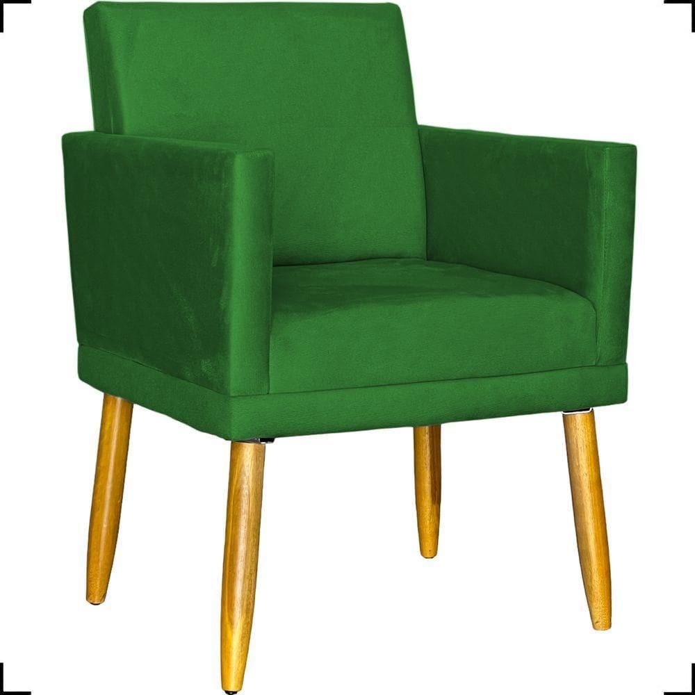 Poltrona Nina Com Base Suede Cores Pé Palito 30cm Castanho