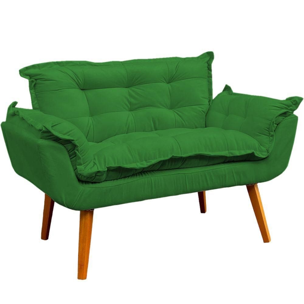 Kit Namoradeira Decorativa + 2 Poltronas Para Sala Recepção Manicure Consultório Alice Suede