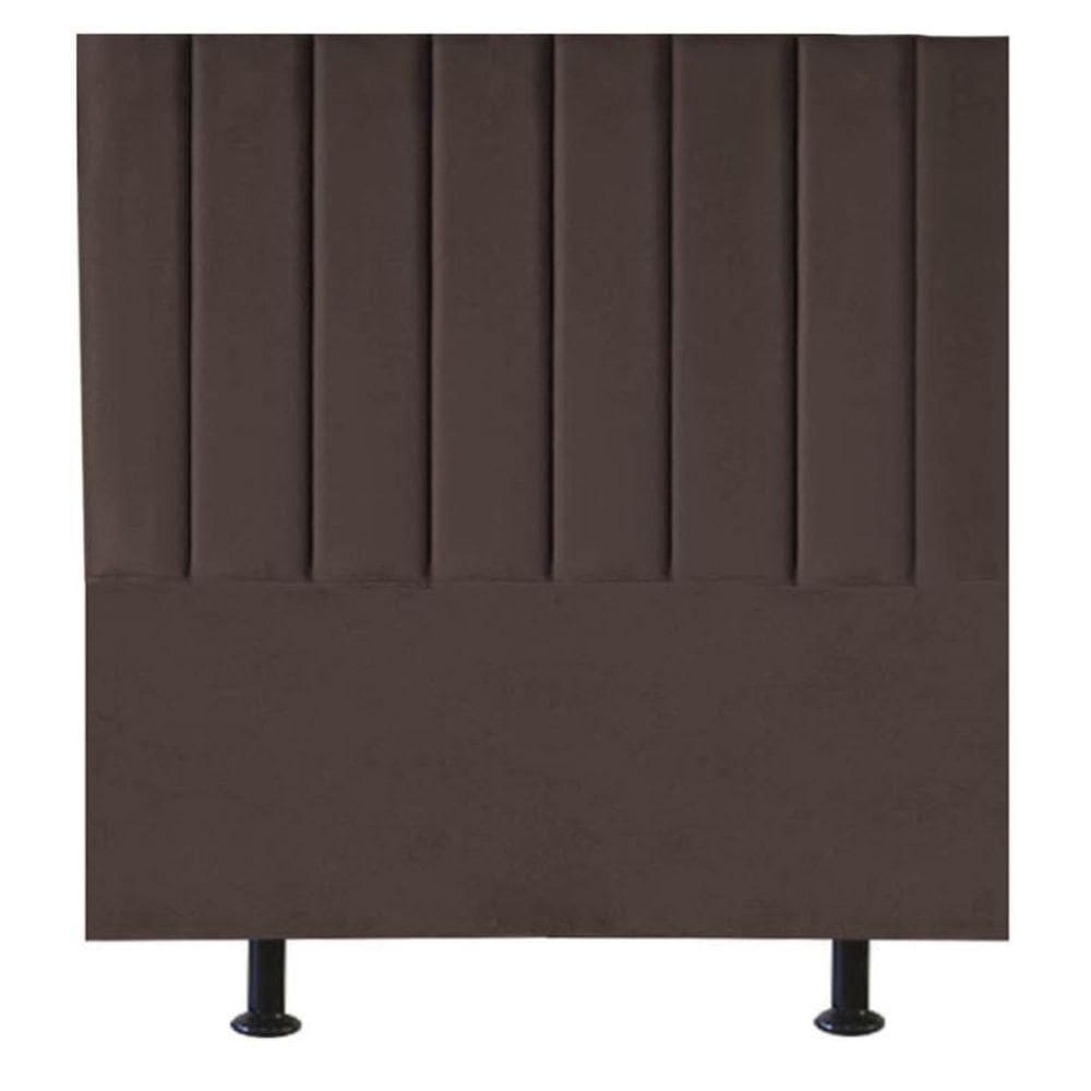 Cabeceira Estofada Cama Box Casal 140 Cm Carla Suede Marrom