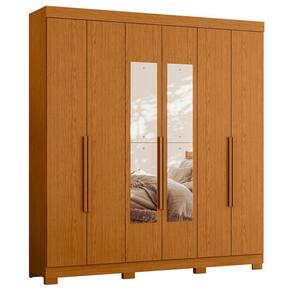 Guarda Roupa Casal 200cm Com Espelho Viny A02 Cinamomo - Mpozenato