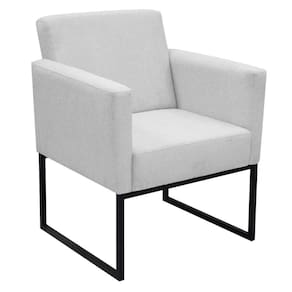 Poltrona Jade Conforto Aconchego Tecido Boucle Base Metálica Cinza