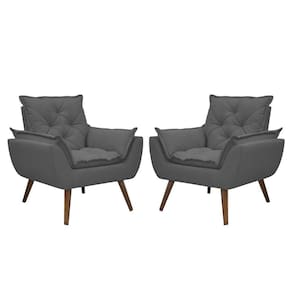 Kit De 2 Poltronas Opala Conforto Tecido Boucle Pés Trapézio Chumbo