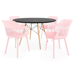 Conjunto Mesa De Jantar Redonda Eiffel Com 4 Cadeiras