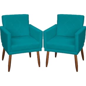 Kit 2 Poltronas Decorativa Para Sala Recepção Beatriz Suede Cores Pé Palito Castanho