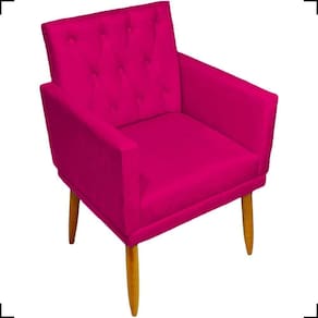 Poltrona Decorativa Para Sala Recepção Nina Capitonê Suede Cores Pé Palito