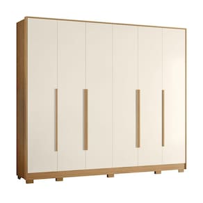 Guarda Roupa Casal 270cm 6 Portas Fascine A02 Off/freijó - Mpozenato