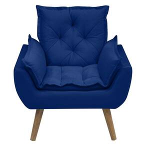 Kit Com 2 Poltronas Opala Conforto Decorativa Em Veludo Azul