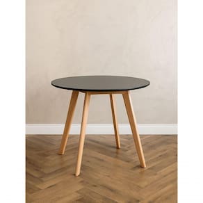 Mesa 90cm Leda Moderna Preta Jantar Cozinha E Sala
